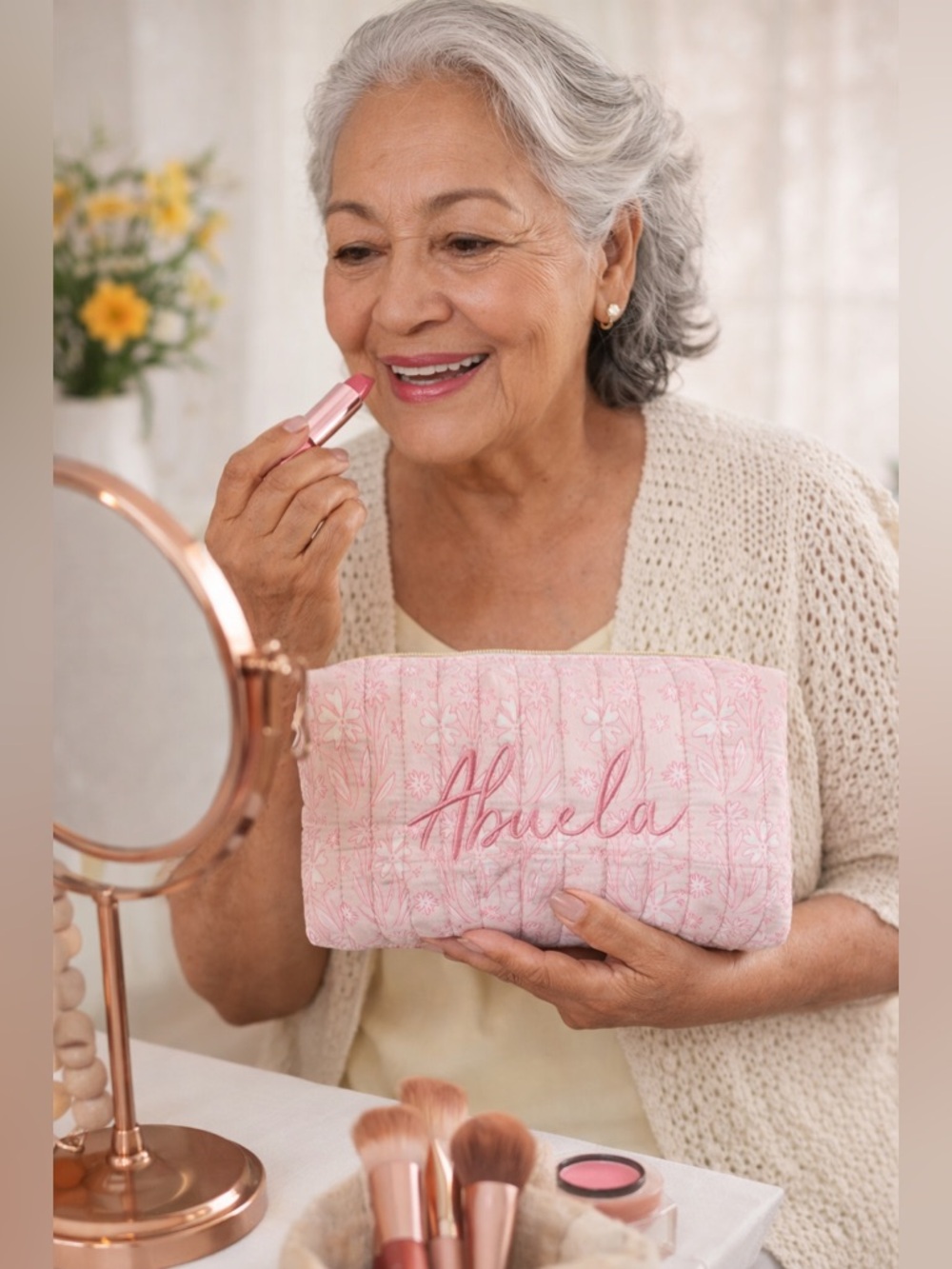 ✨💖 Abuela Quilted Makeup Pouch – So Cute & Cozy Vibes! 💖✨